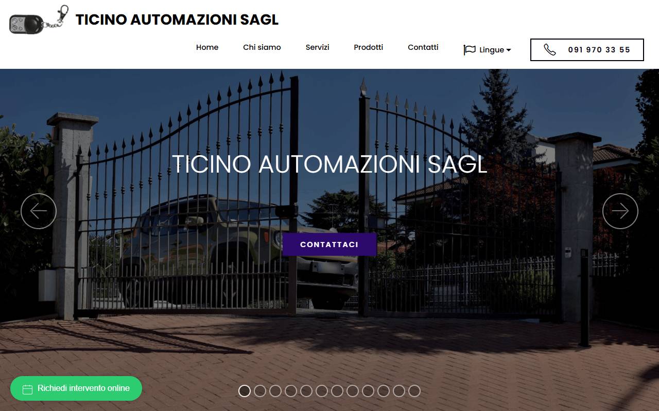Anteprima del sito: TICINO AUTOMAZIONI SAGL