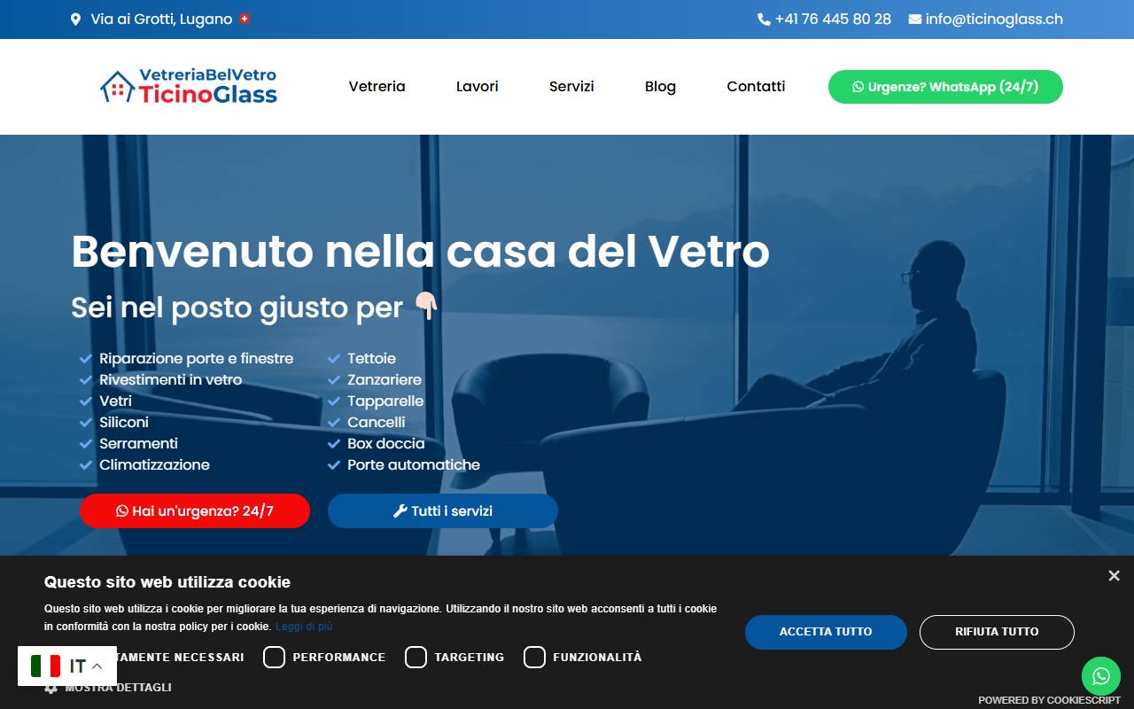 Anteprima del sito: TicinoGlass BelVetro Sagl