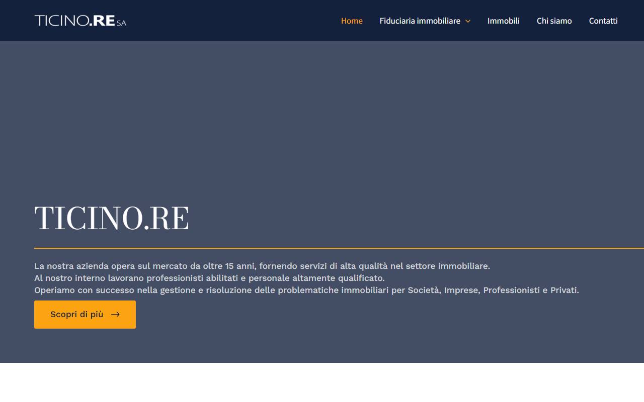 Anteprima del sito: TICINO.RE SA