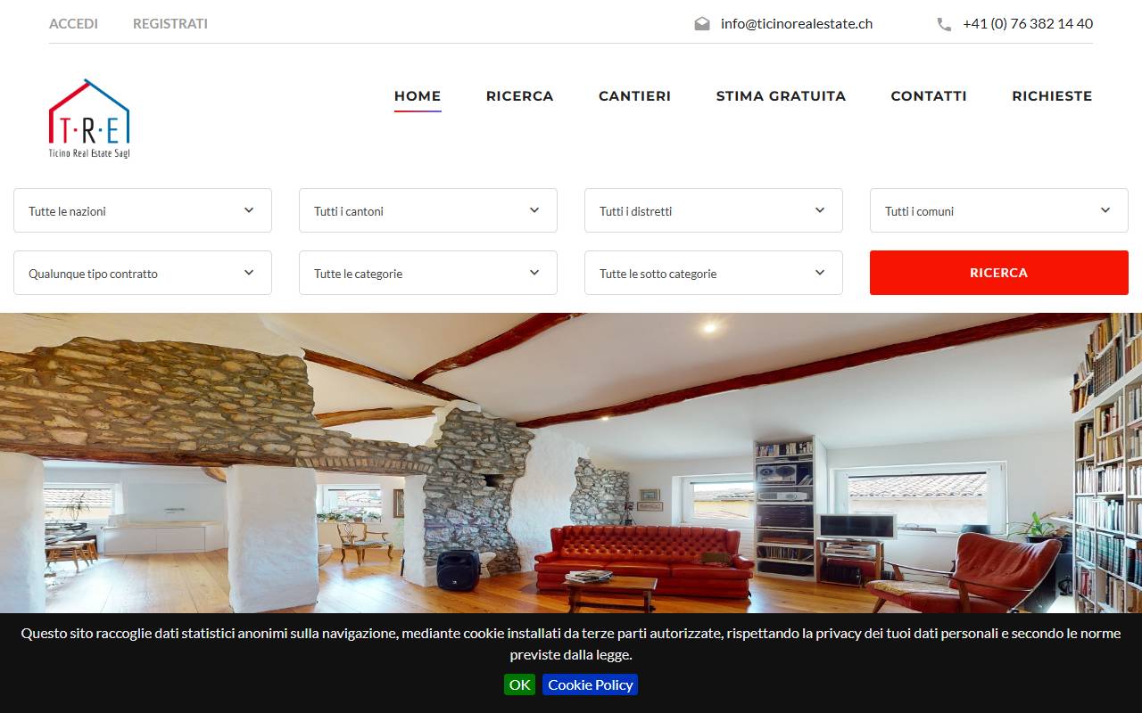 Anteprima del sito: Ticino Real Estate Sagl