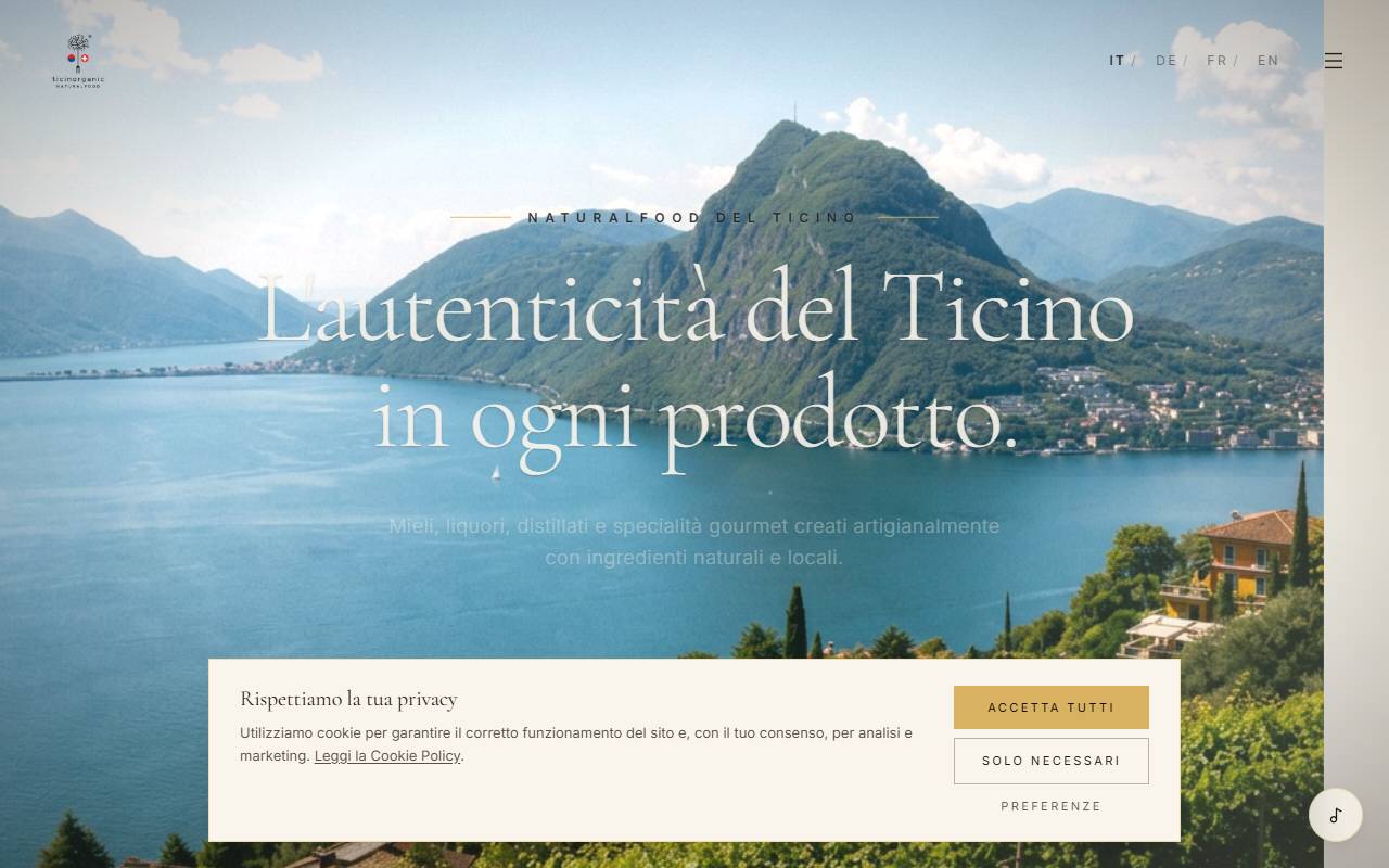 Anteprima del sito: TICINORGANIC di Elena Darii