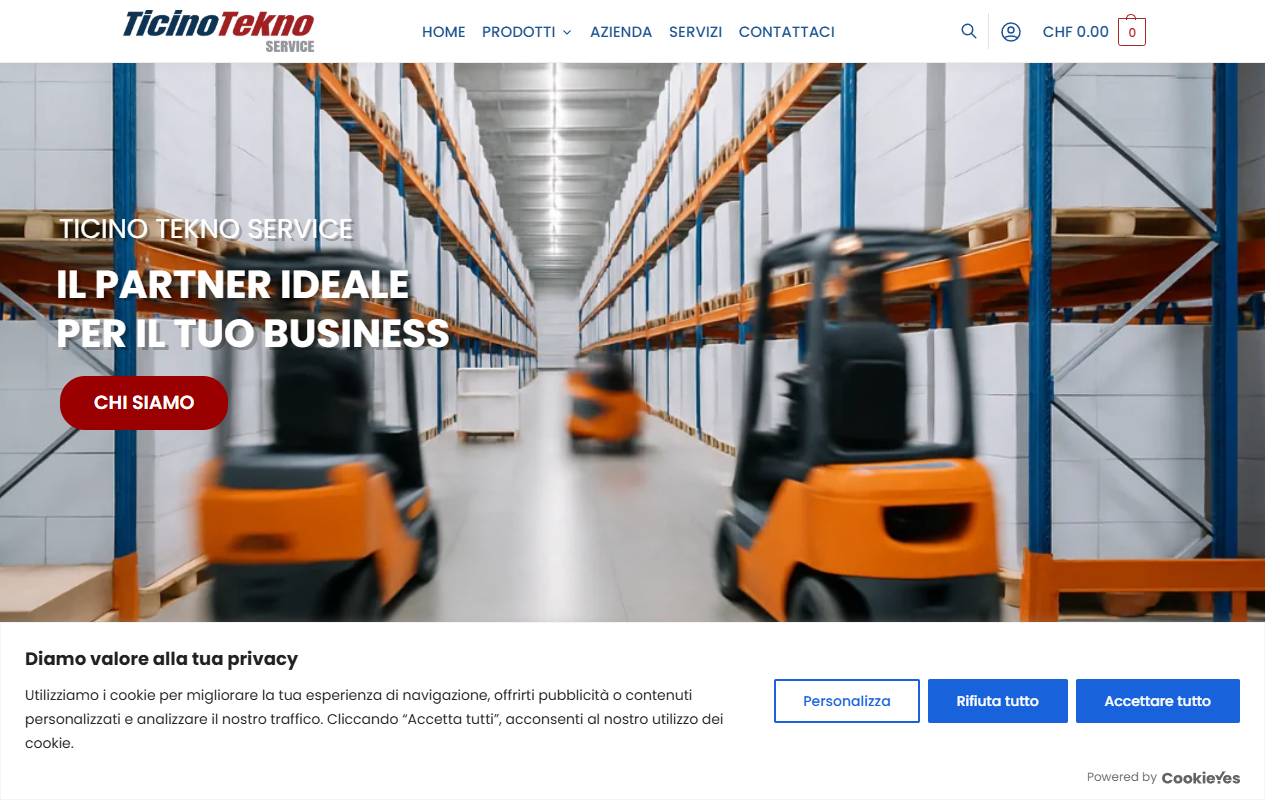 Anteprima del sito: TICINO TEKNO SERVICE SA