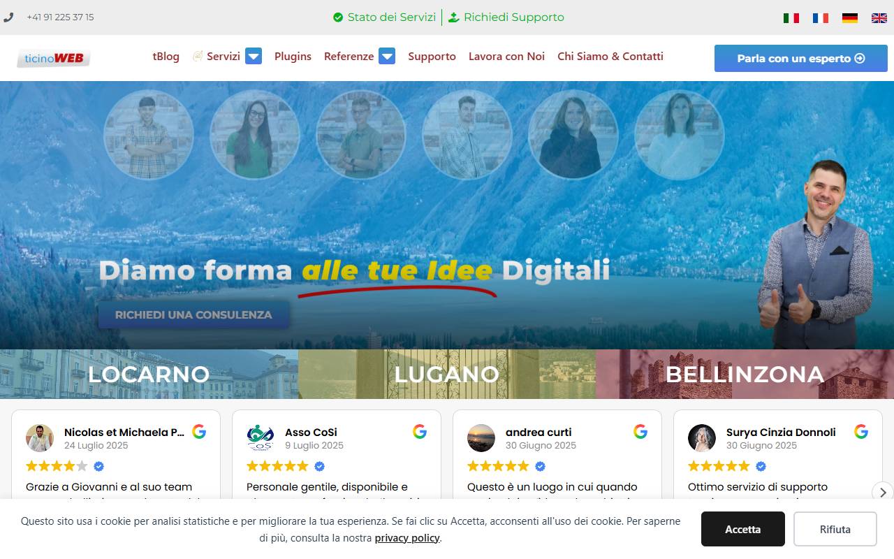 Anteprima del sito: ticinoWEB di Giovanni Frino