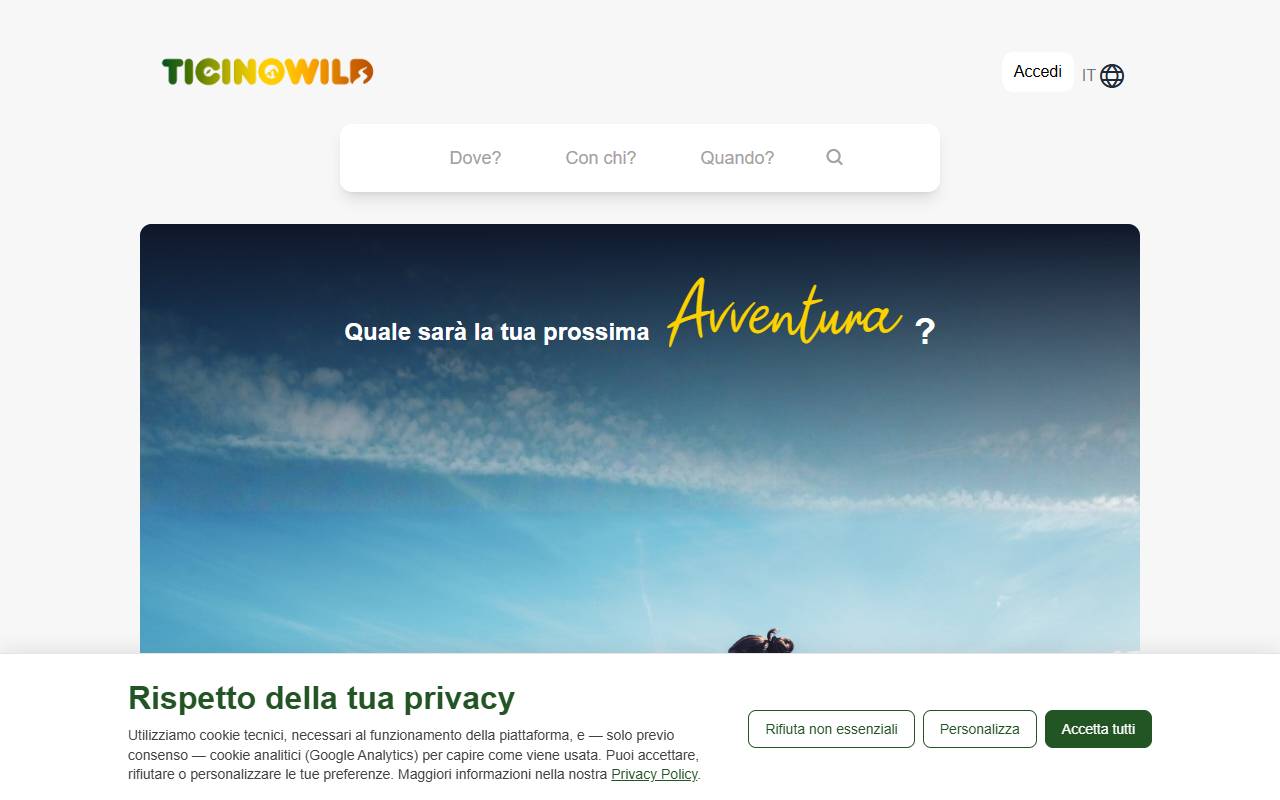 Anteprima del sito: TicinoWild SNC