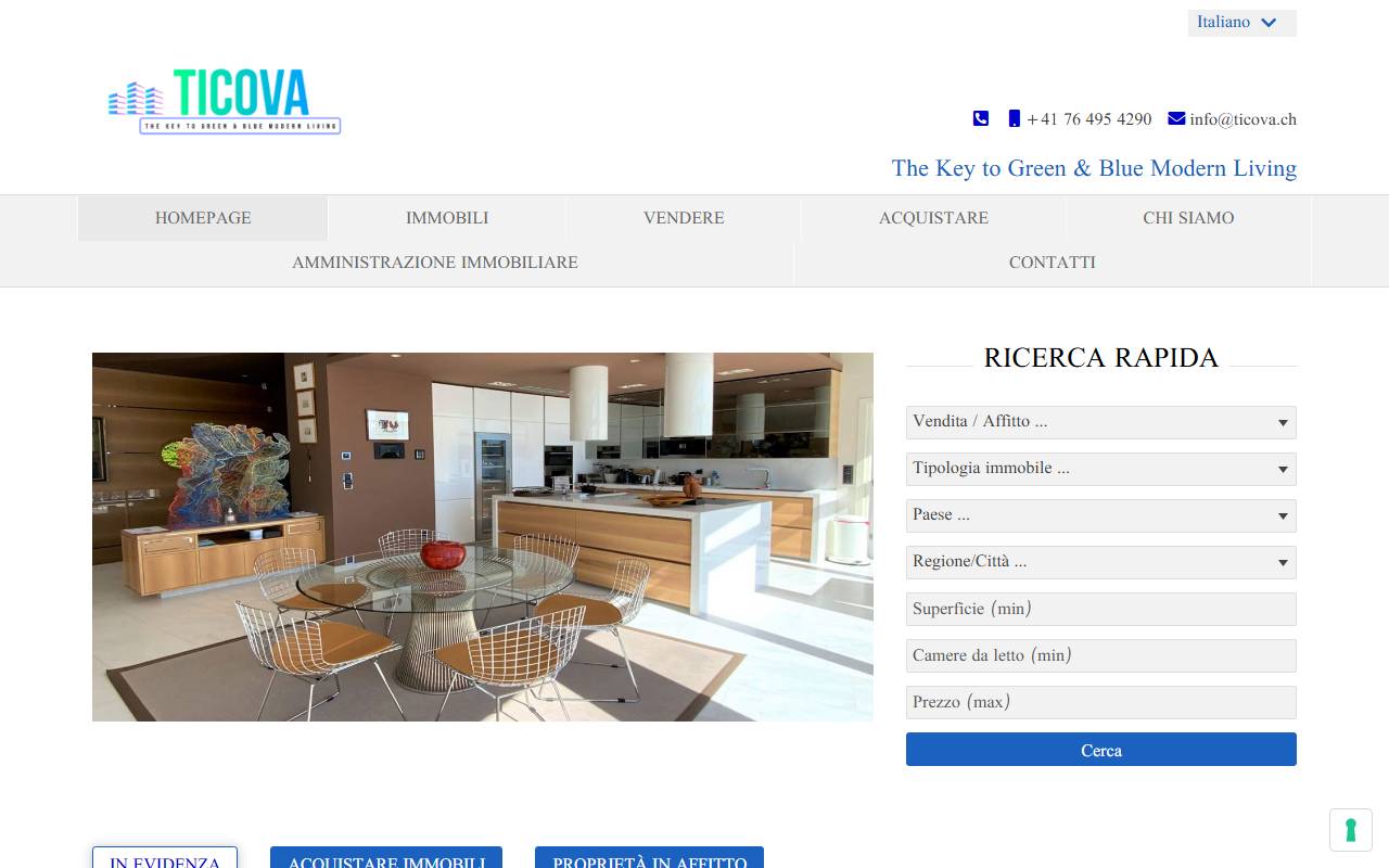 Anteprima del sito: Immobiliare Luganese Ticova SA