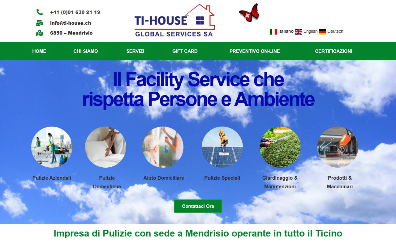 Anteprima del sito: TI-House Global Services SA