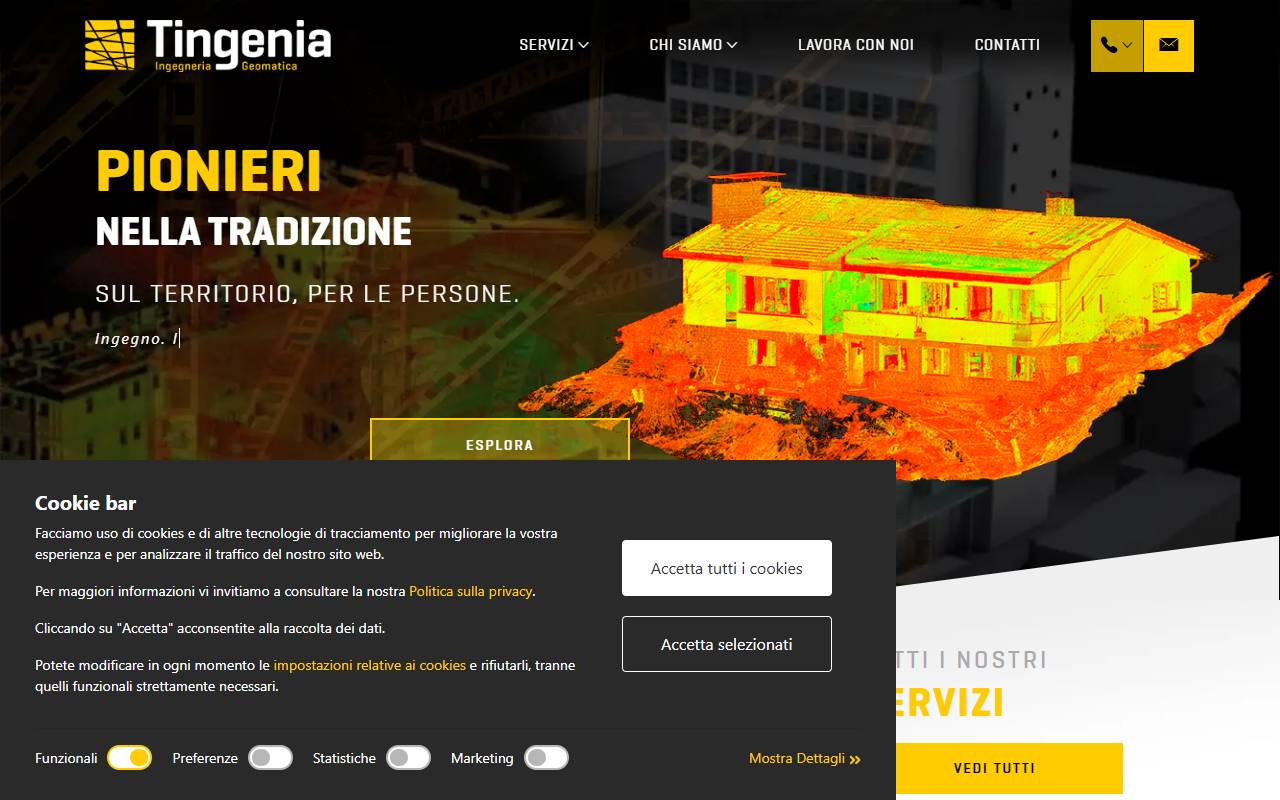 Anteprima del sito: Tingenia ingegneria e geomatica SA