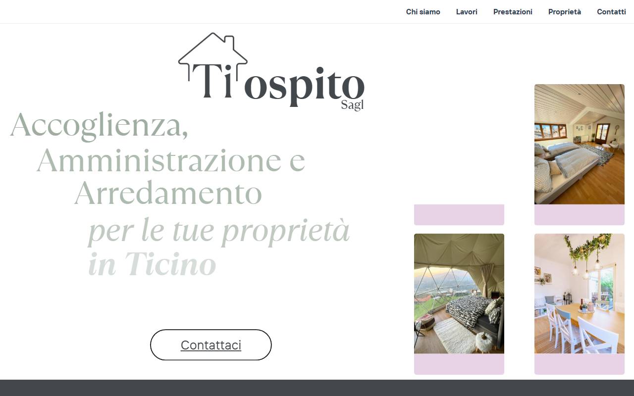 Anteprima del sito: Ti ospito Sagl
