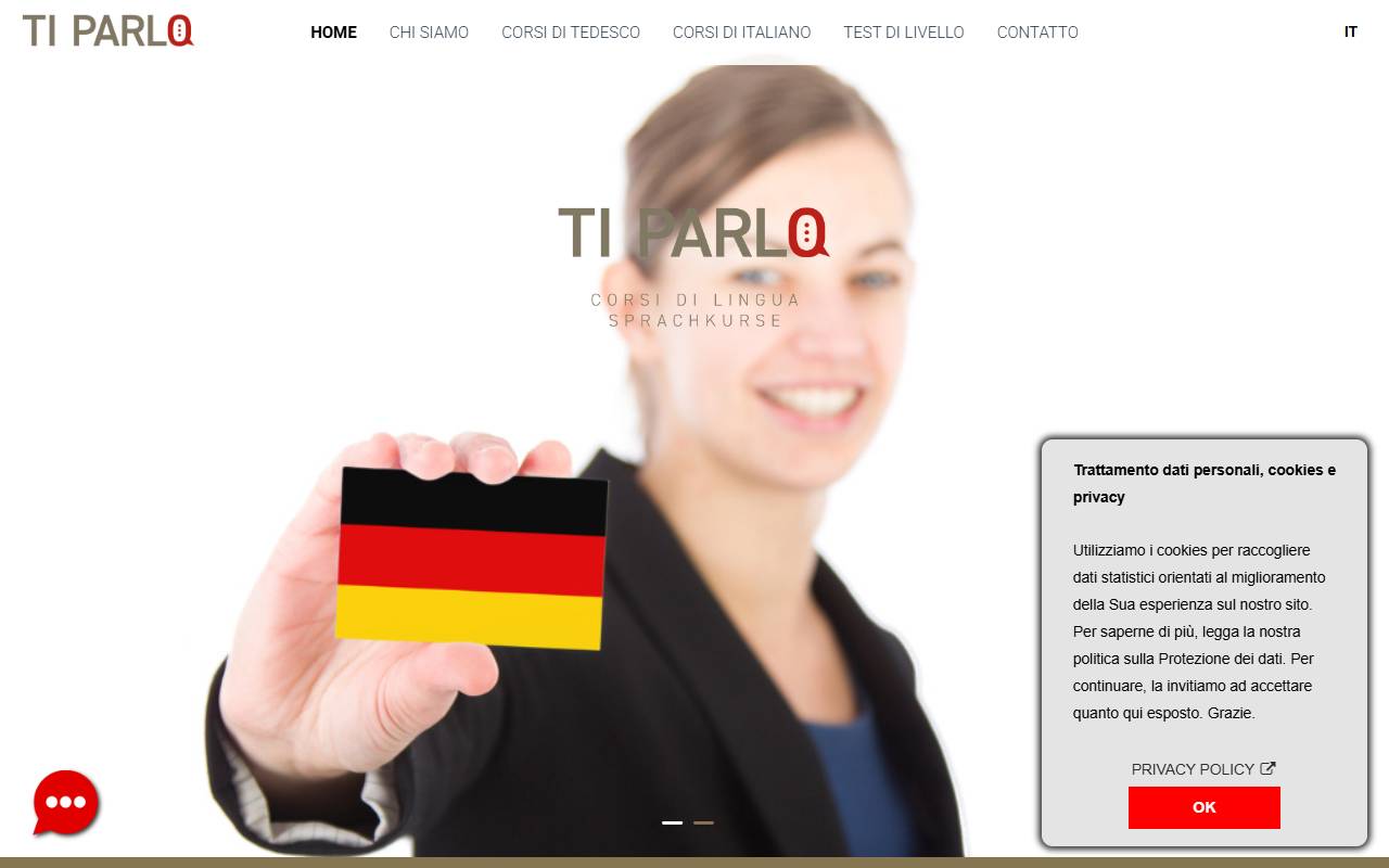 Anteprima del sito: TI PARLO corsi di lingua di Mariella Planiscig