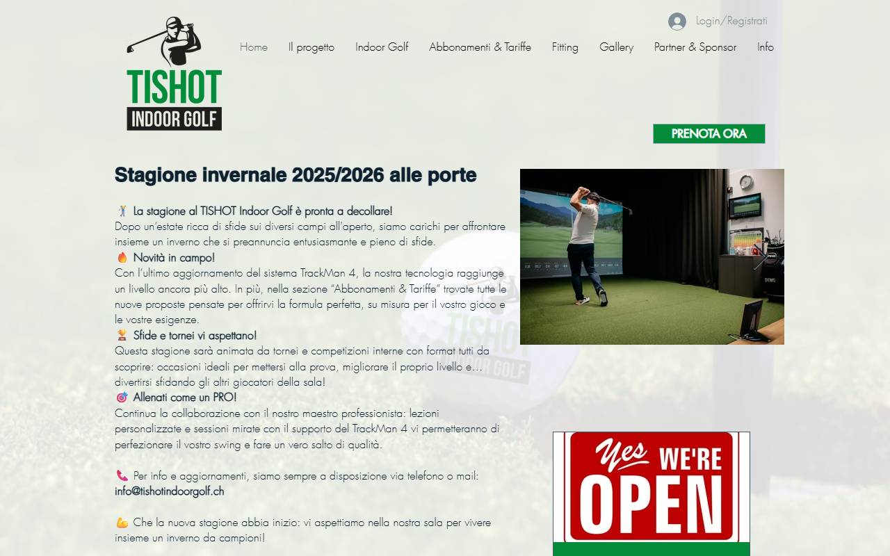 Anteprima del sito: TISHOT Indoor Golf Sagl
