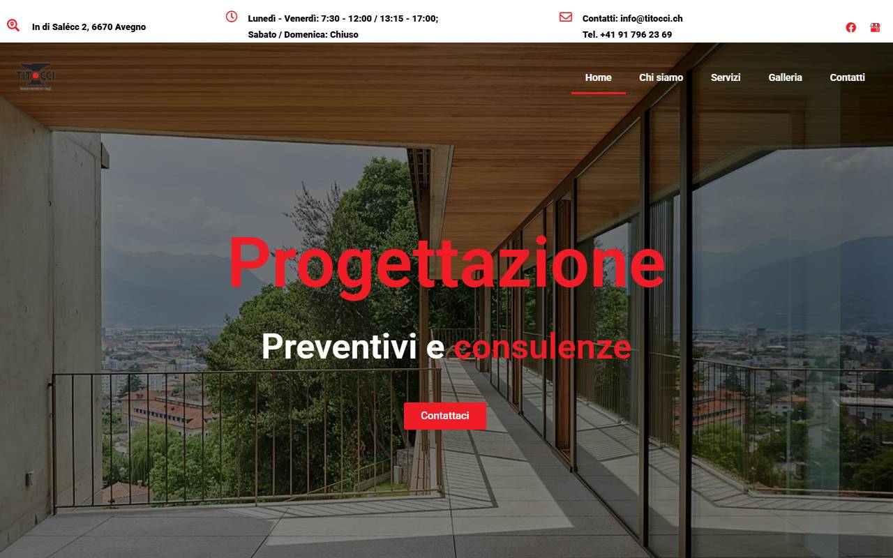 Anteprima del sito: Titocci Metalcostruzioni Sagl
