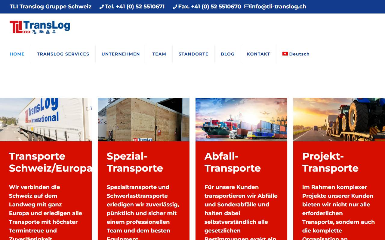 Anteprima del sito: TLI TransLog Internazionale SA