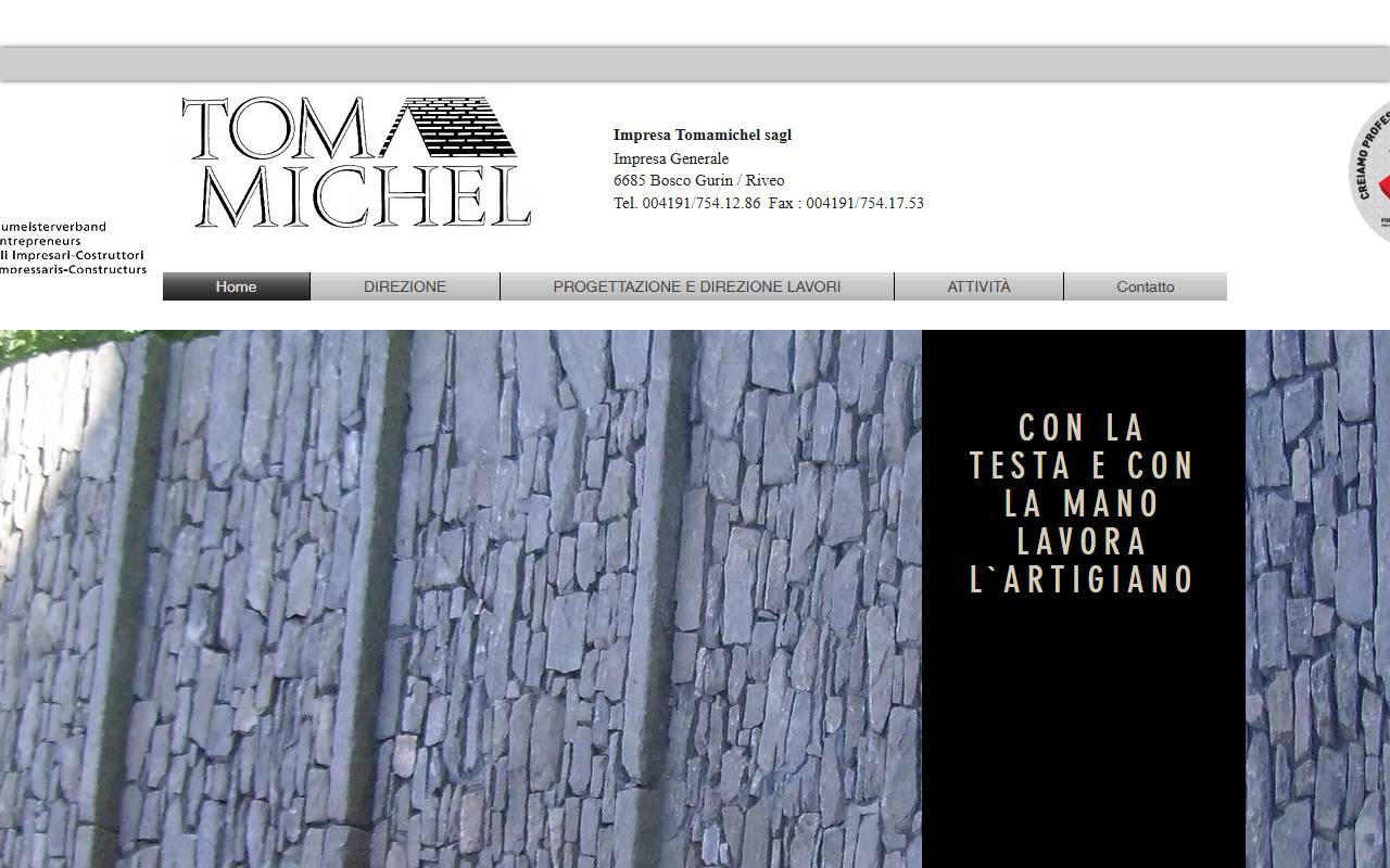 Anteprima del sito: Impresa Tomamichel Sagl