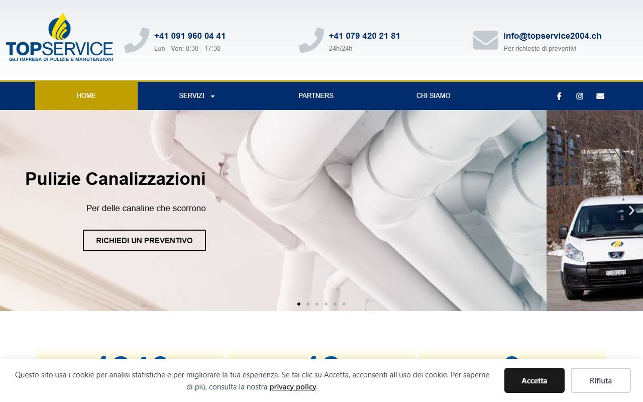 Anteprima del sito: G & J Topservice Sagl