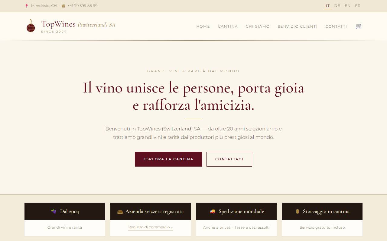 Anteprima del sito: TopWines (Switzerland) SA