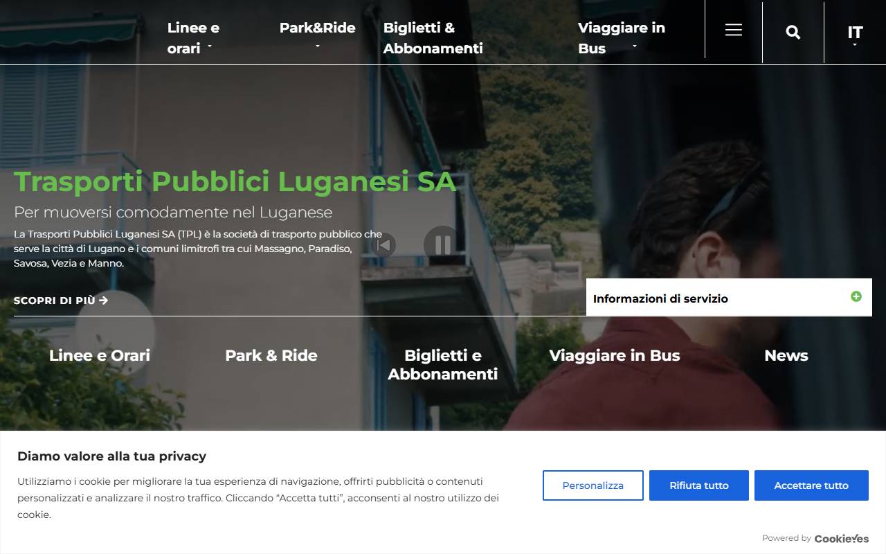 Anteprima del sito: TRASPORTI PUBBLICI LUGANESI SA (TPL)