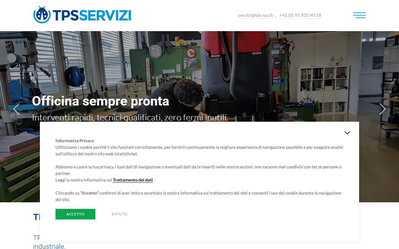 Anteprima del sito: Tps Servizi SA