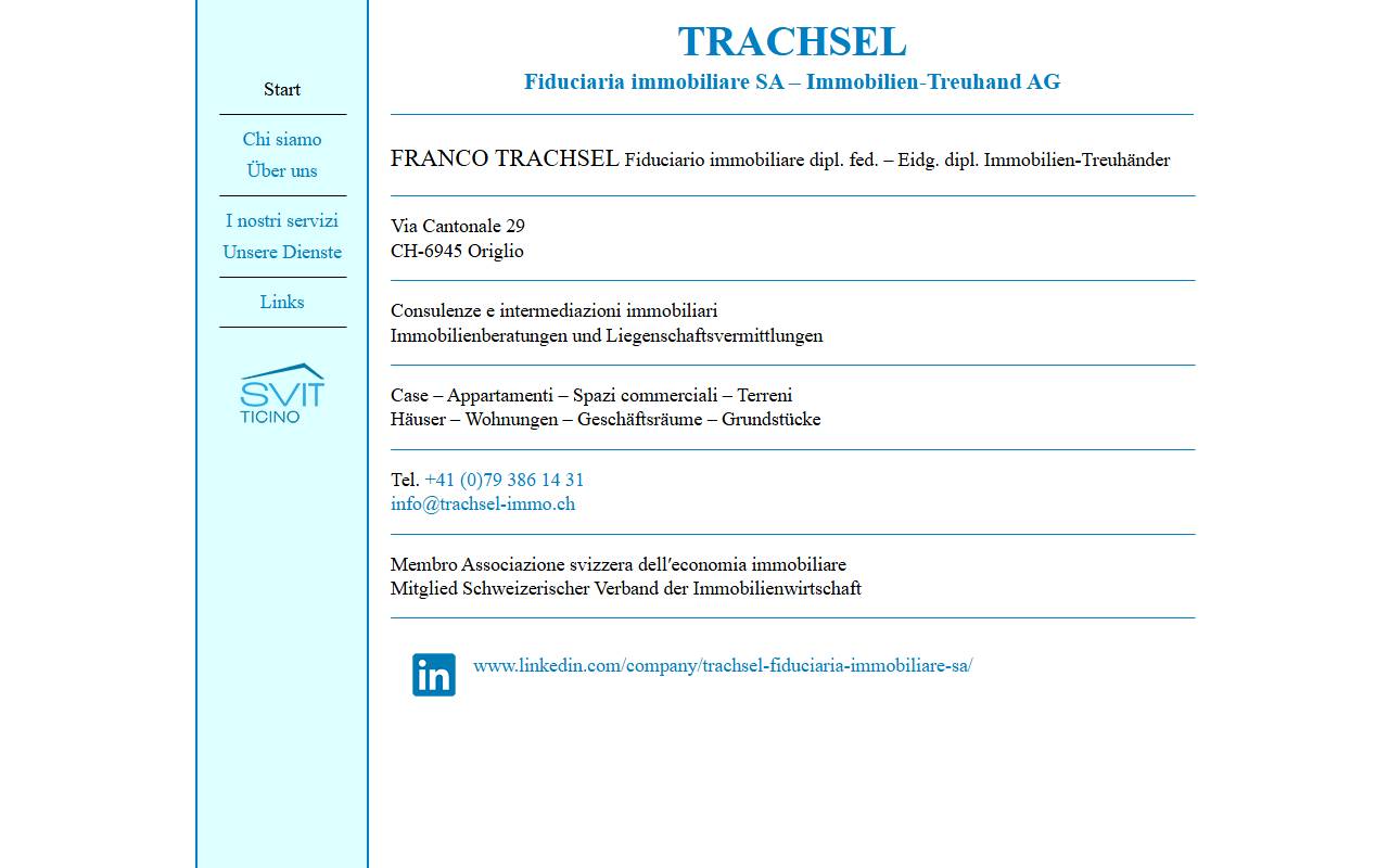 Anteprima del sito: Trachsel Fiduciaria Immobiliare SA