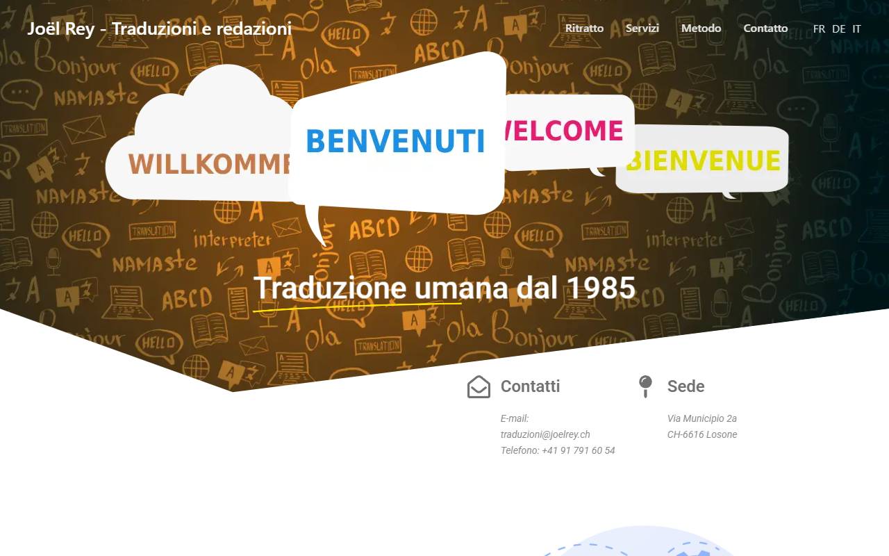 Anteprima del sito: Joël Rey, redazioni e traduzioni