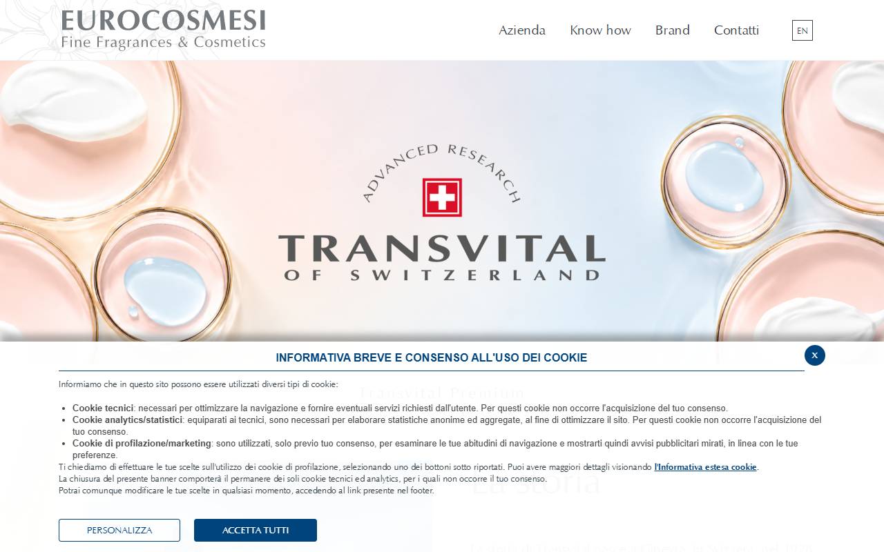 Anteprima del sito: Transvital Suisse Sagl