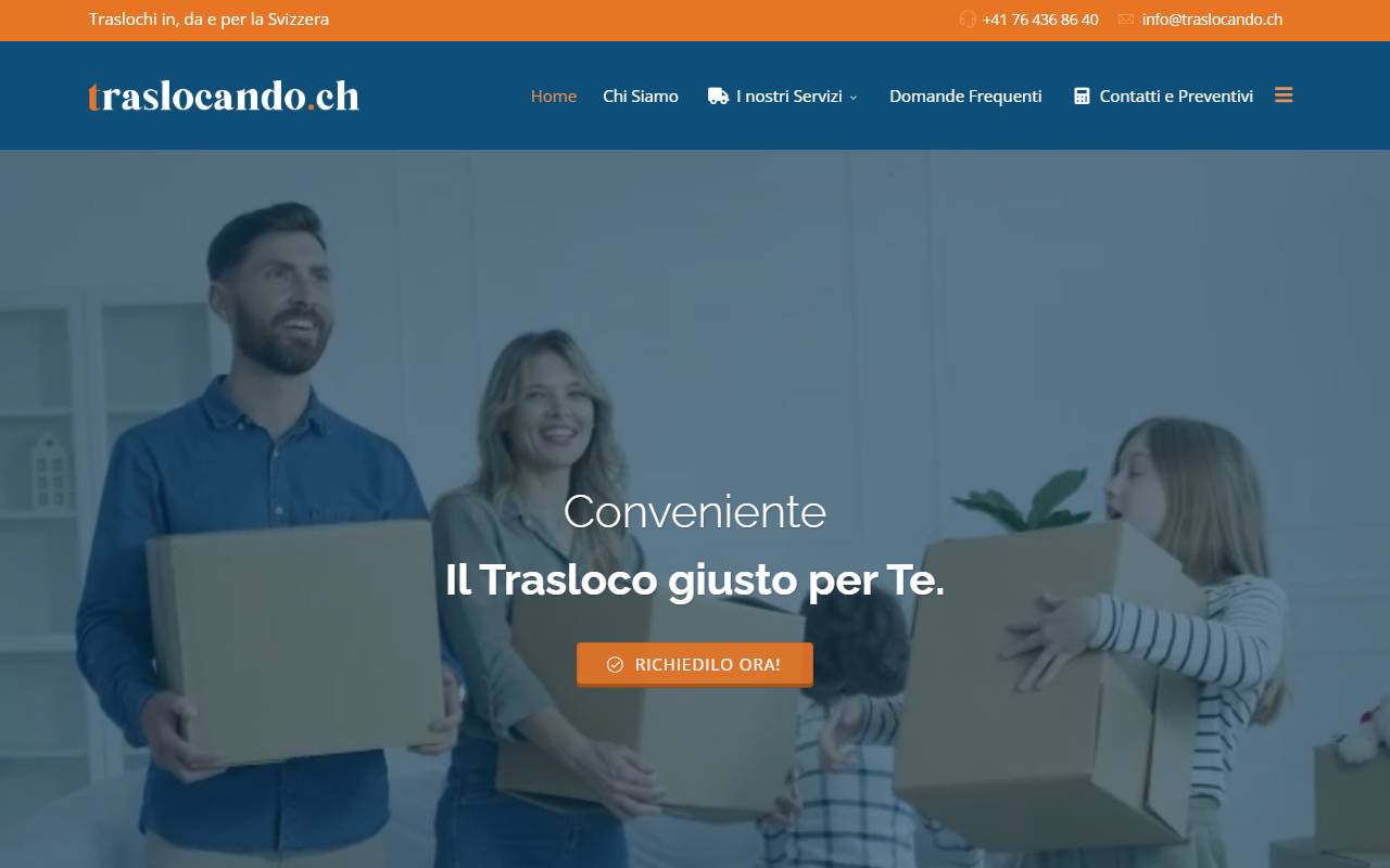 Anteprima del sito: Traslocando.ch SAGL