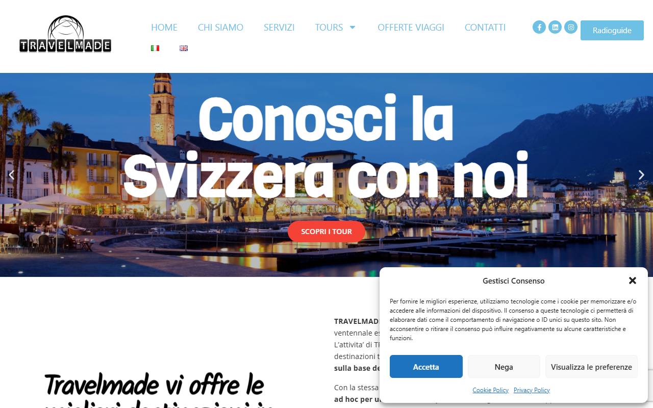 Anteprima del sito: Travelmade Sagl