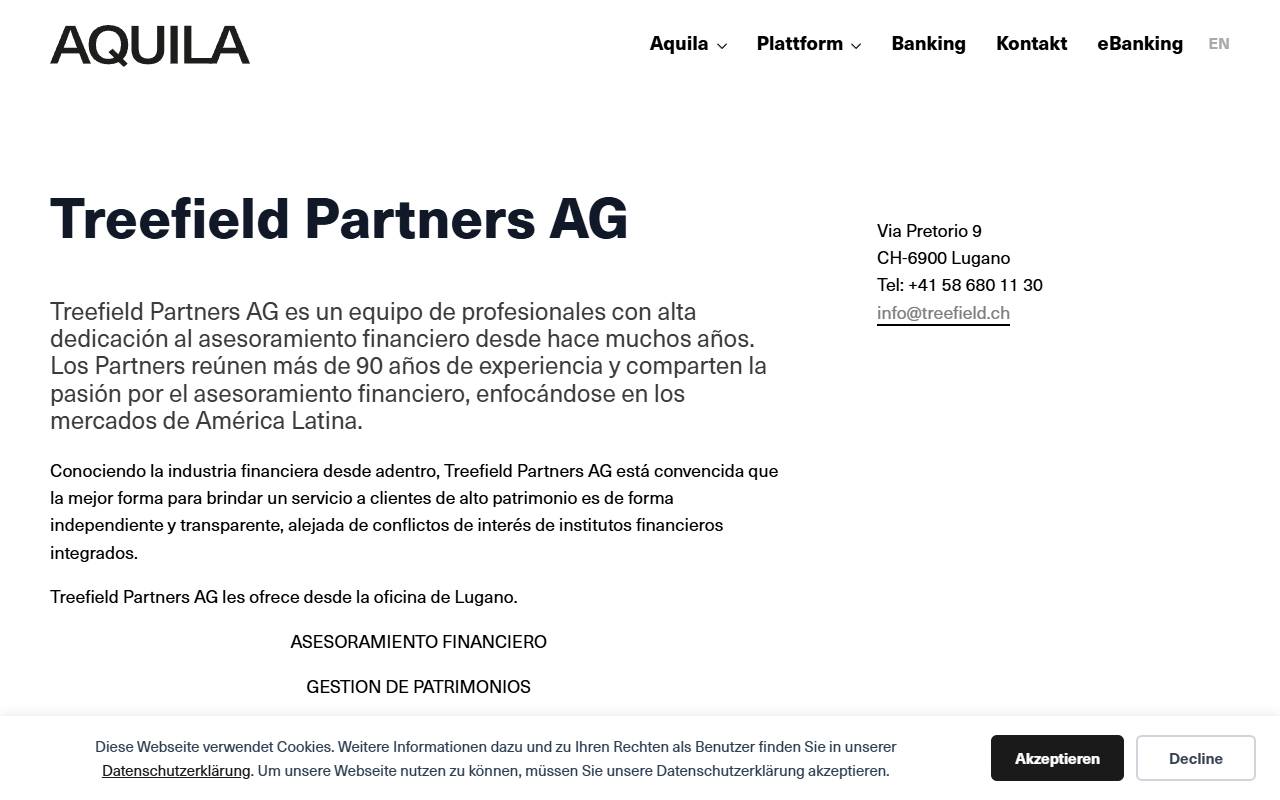 Anteprima del sito: Treefield Partners AG