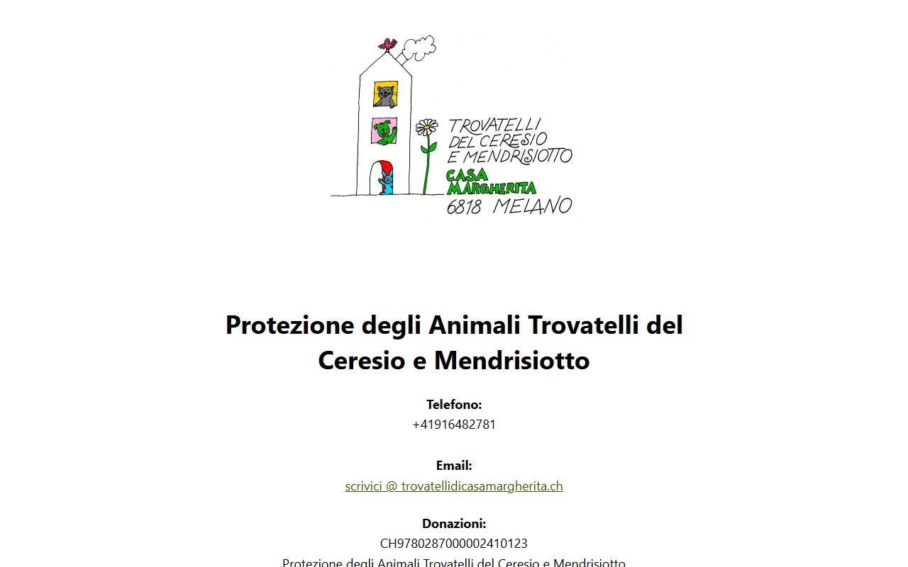 Anteprima del sito: Protezione degli Animali Trovatelli del Ceresio e Mendrisiotto
