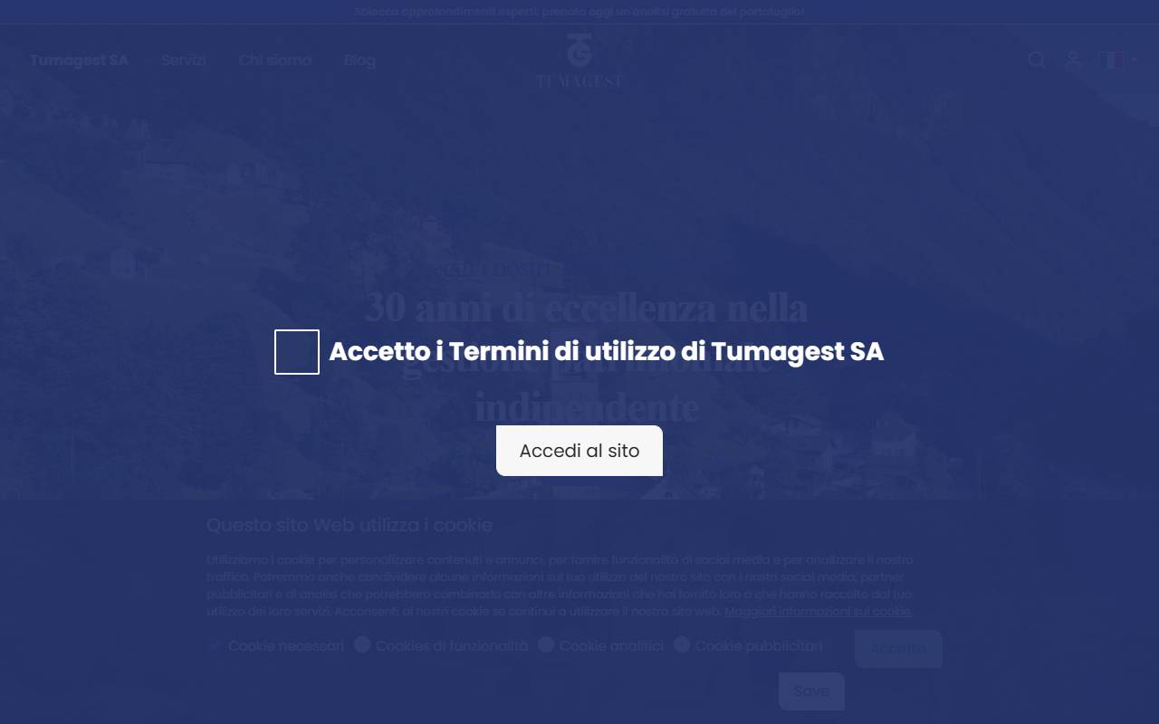 Anteprima del sito: Tumagest SA