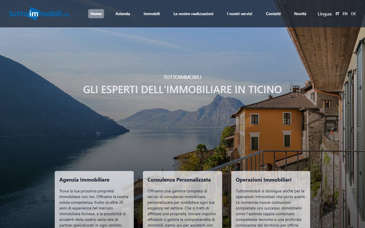 Anteprima del sito: Tuttoimmobili Sagl