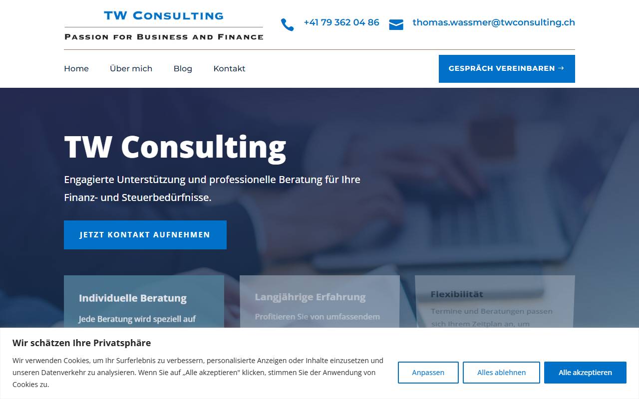 Anteprima del sito: TW Consulting SA