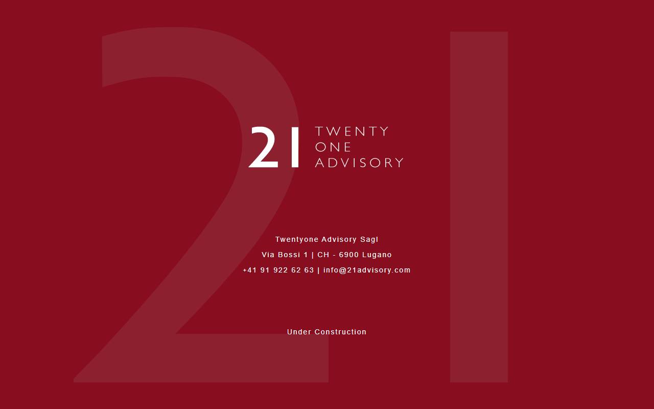 Anteprima del sito: Twentyone Advisory Sagl