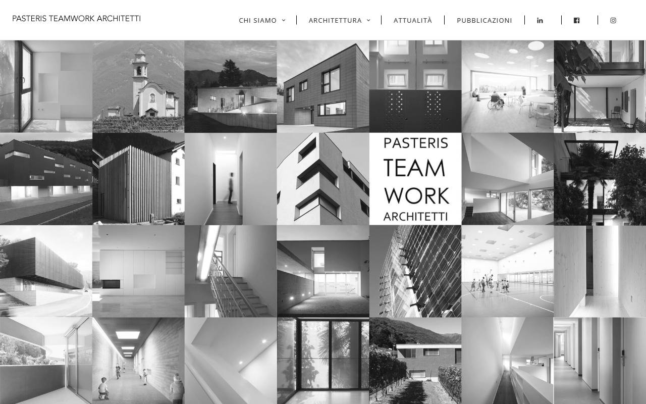 Anteprima del sito: Pasteris Teamwork Architetti Sagl
