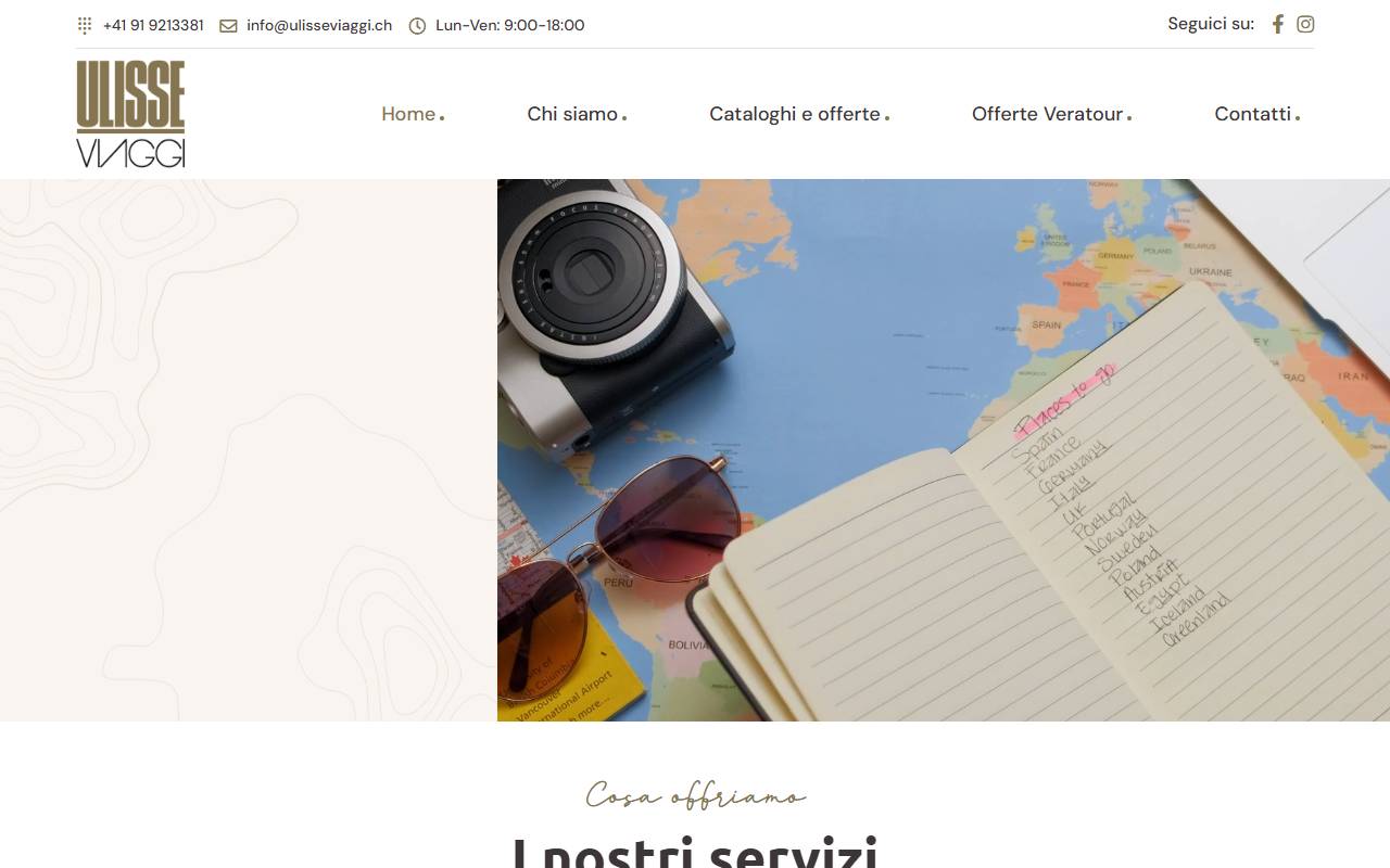Anteprima del sito: Ulisse Viaggi SA