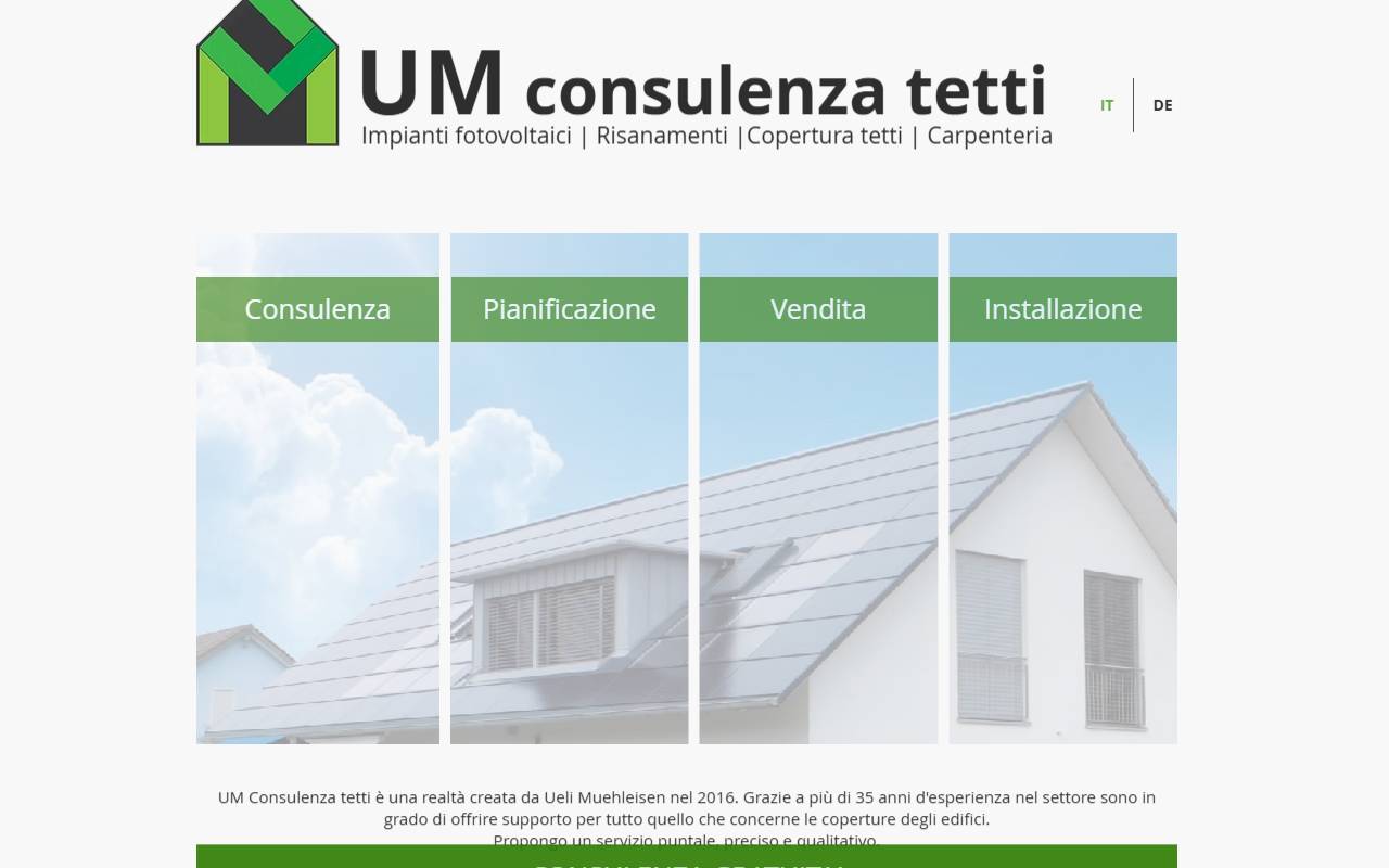 Anteprima del sito: UM Consulenza tetti Sagl