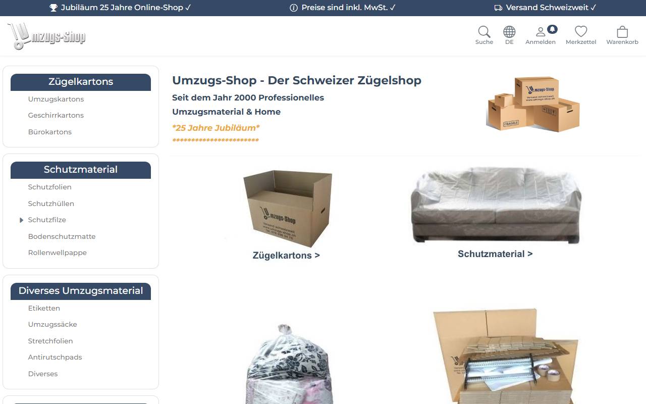 Anteprima del sito: Umzugs-Shop Defeminis