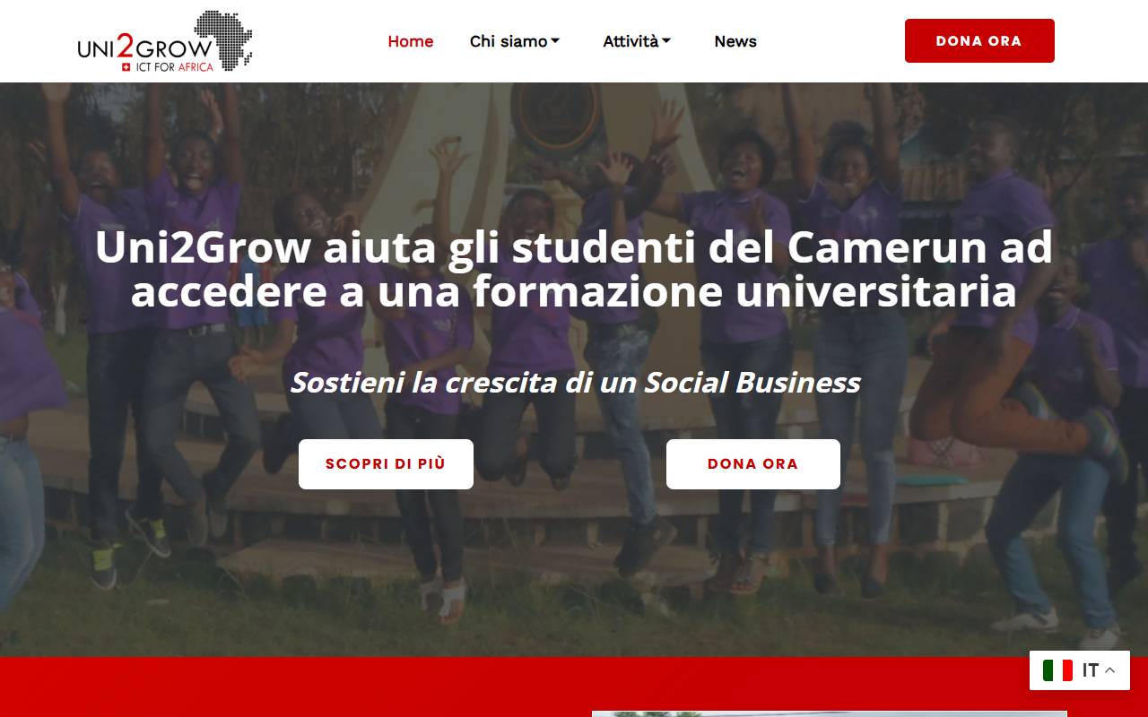 Anteprima del sito: Associazione UNI2GROW