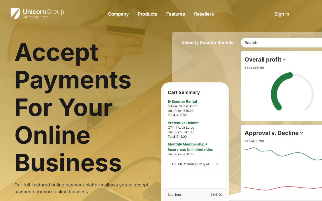 Anteprima del sito: UNICORN GROUP AG