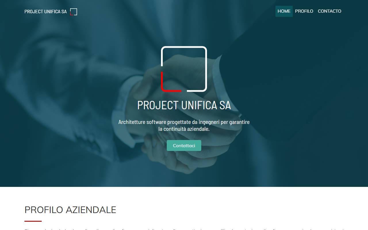 Anteprima del sito: PROJECT UNIFICA SA