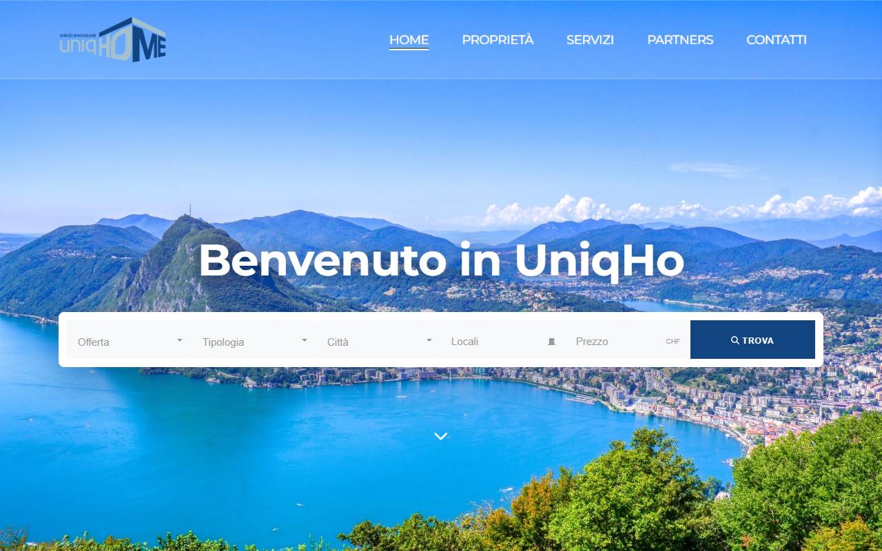 Anteprima del sito: UNIQHOME Sagl, Succursale di Lugano