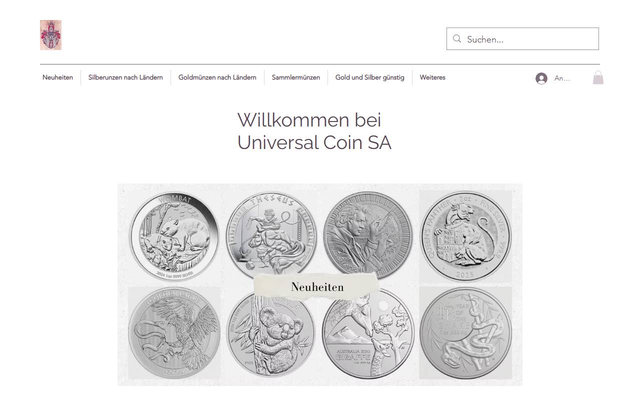 Anteprima del sito: Universal-Coin SA