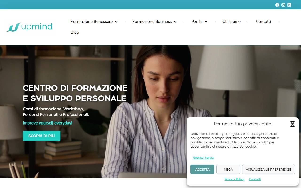 Anteprima del sito: UpMind Sagl