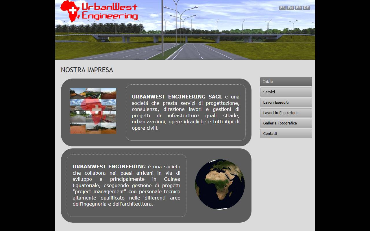 Anteprima del sito: URBANWEST ENGINEERING Sagl