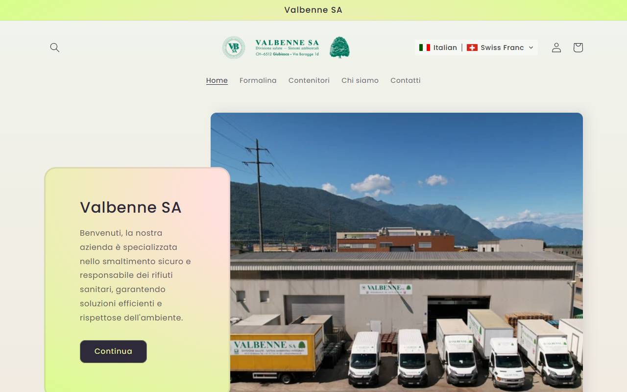 Anteprima del sito: Valbenne SA