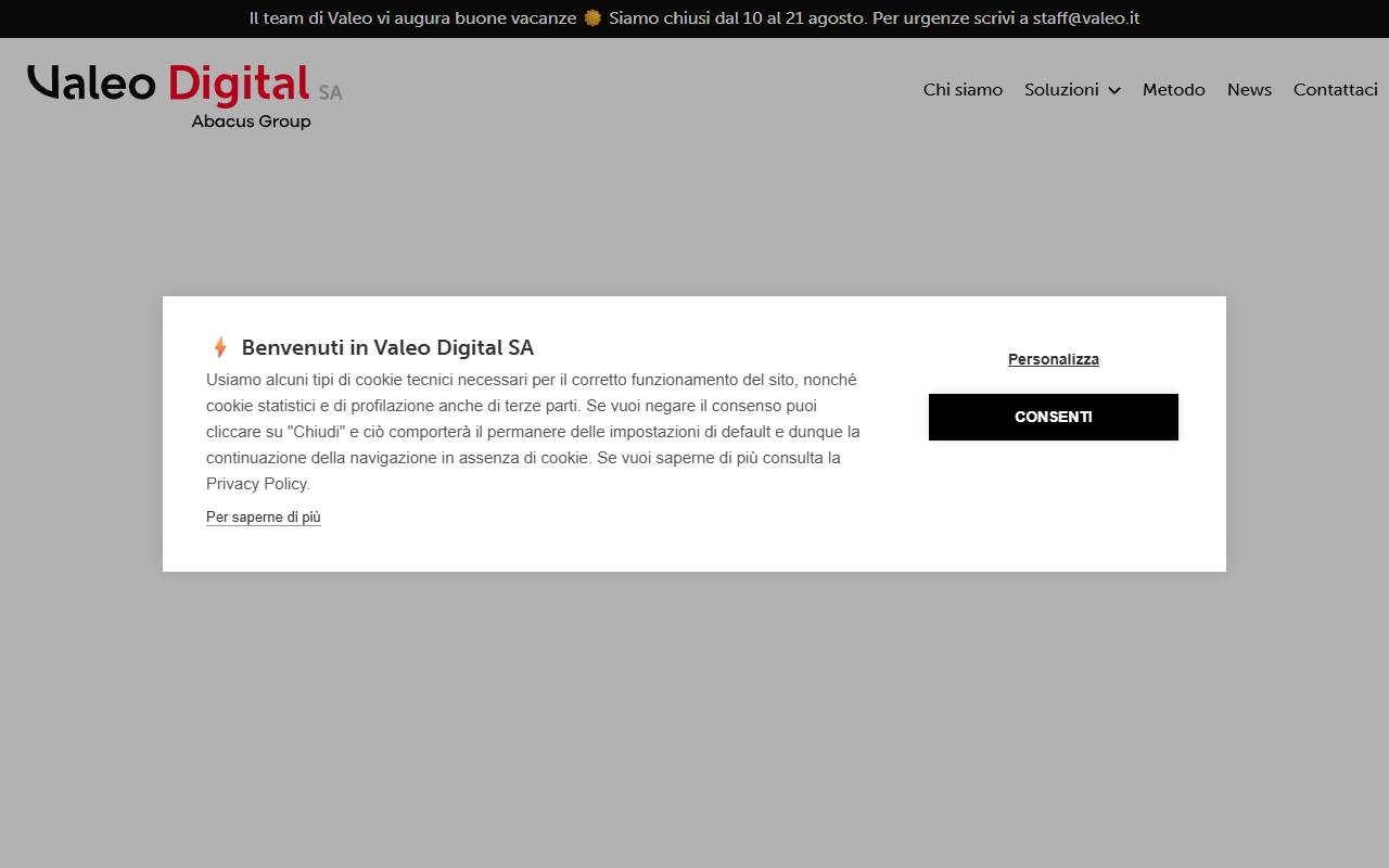 Anteprima del sito: Valeo Digital SA