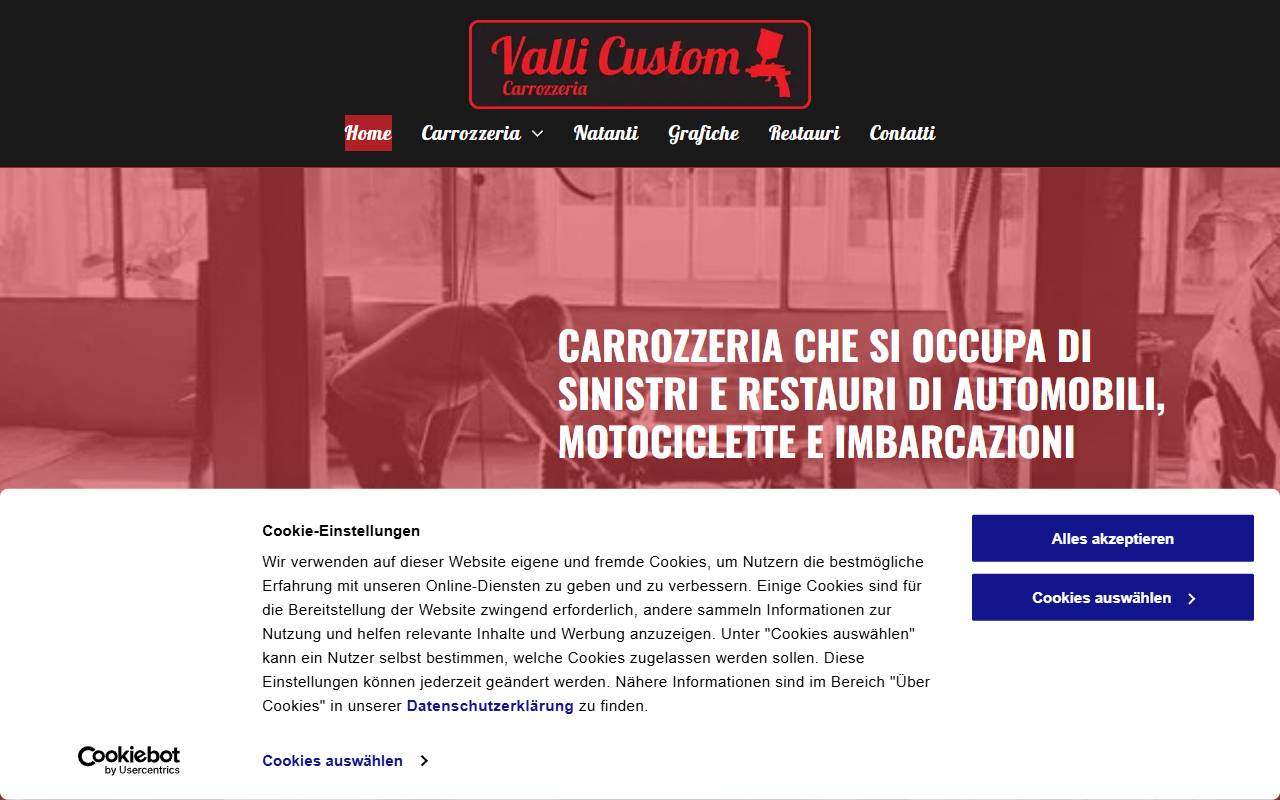 Anteprima del sito: VALLI CUSTOM SAGL