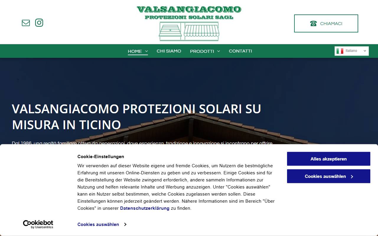 Anteprima del sito: Angelo Valsangiacomo