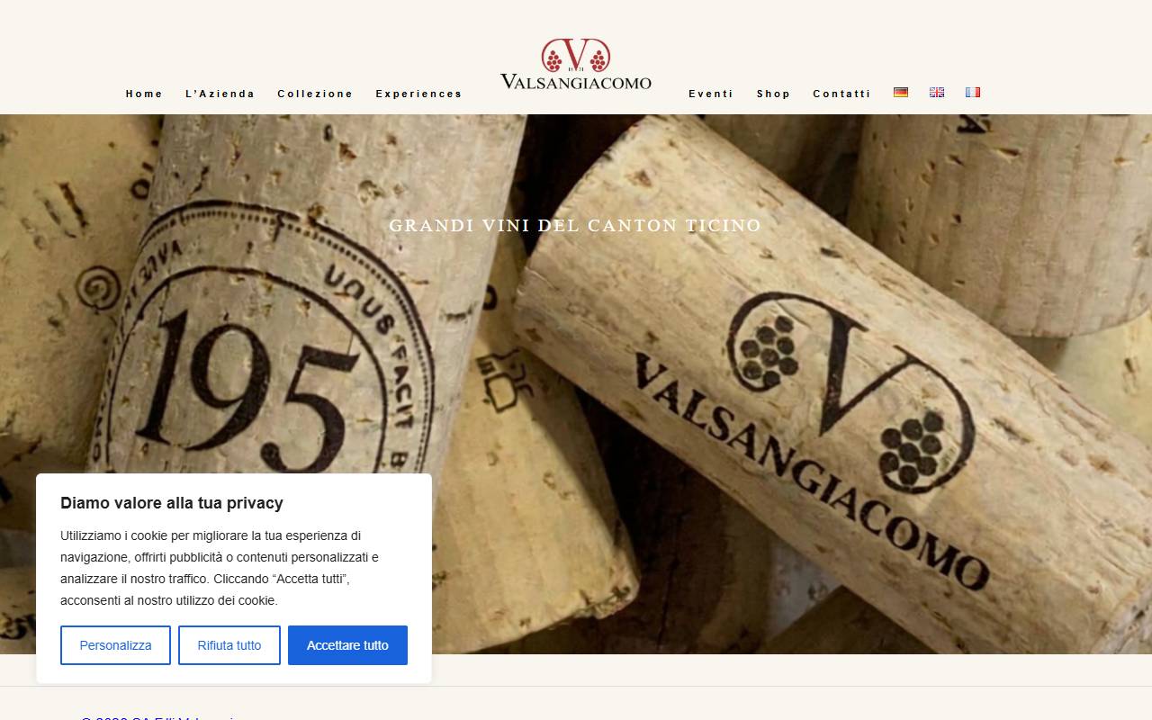 Anteprima del sito: Società Anonima F.lli Valsangiacomo fu Vittore