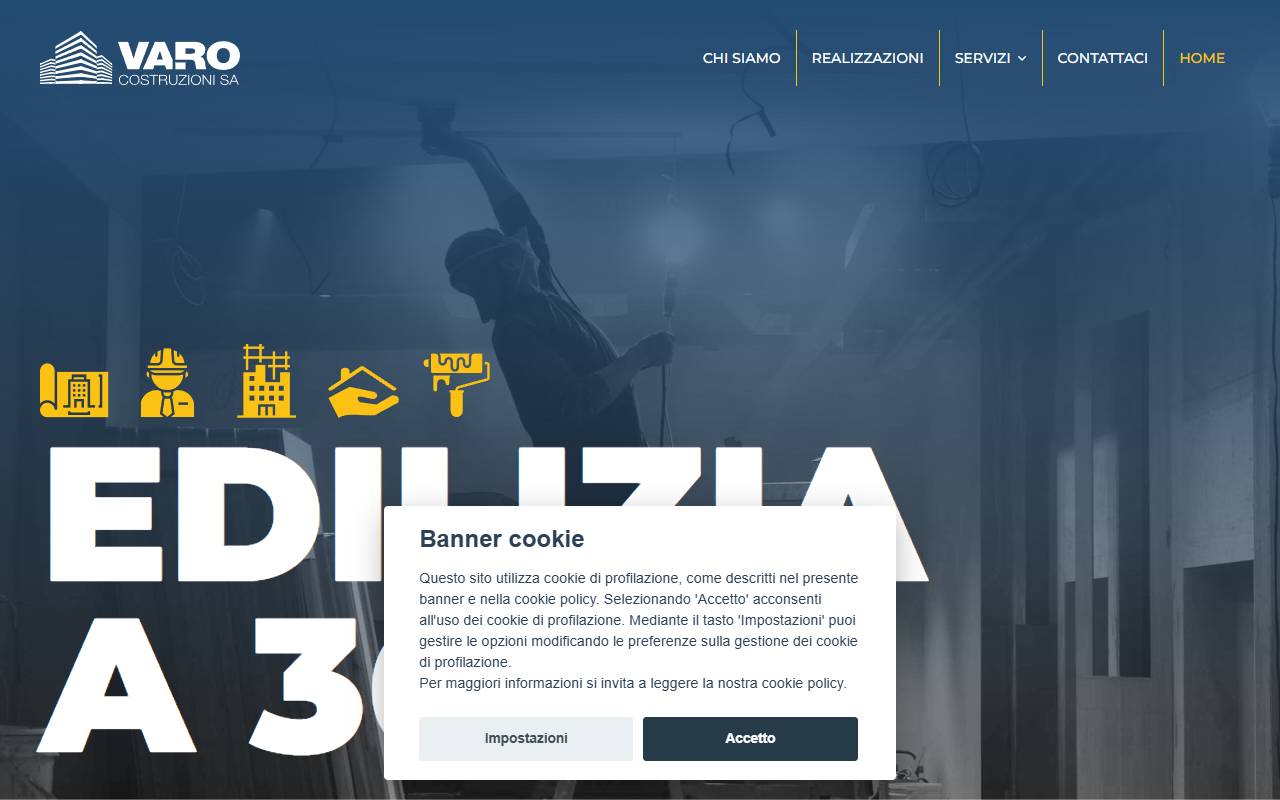 Anteprima del sito: VA.RO Costruzioni SA