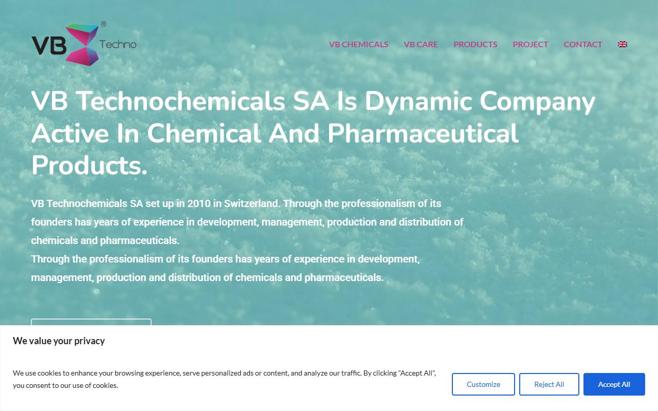 Anteprima del sito: VB Technochemicals SA